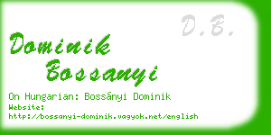 dominik bossanyi business card