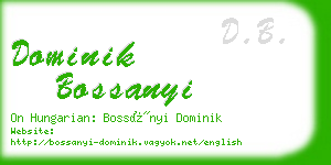 dominik bossanyi business card